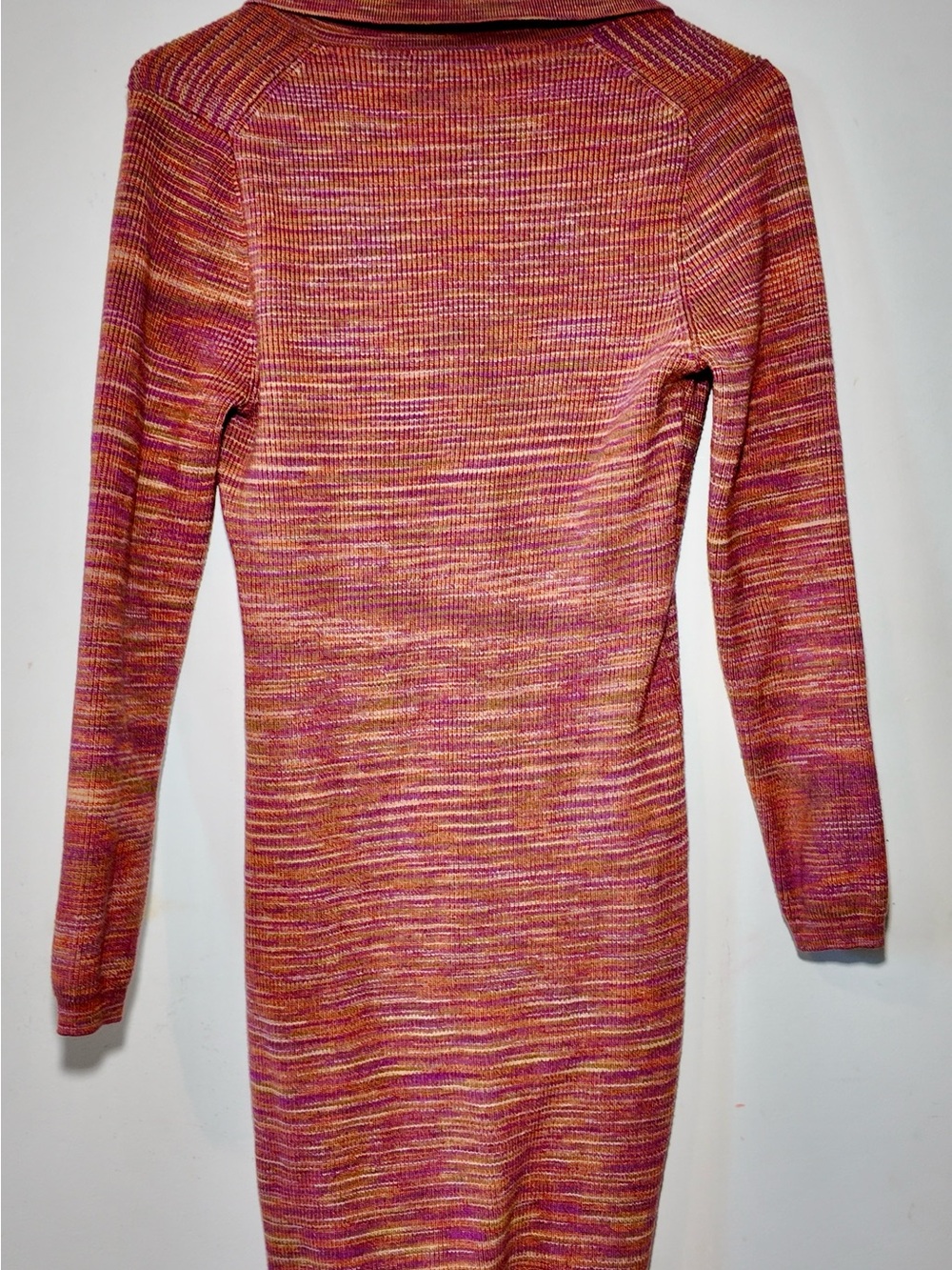 Black Tape_ Pink Multi-Stripe Button-Front Knit Dress - Picture 2 of 4